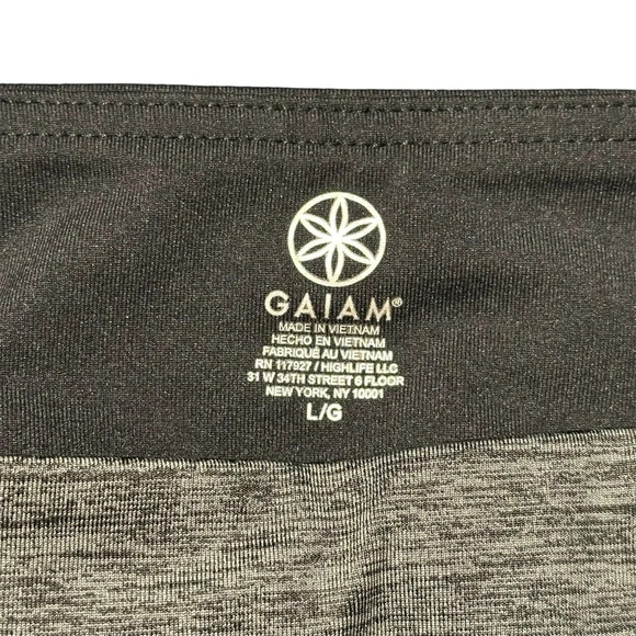 GAIAM Women's Leggings Athletic Workout Pants Side Pockets Gray/Black  Large L - Picture 2 of 11